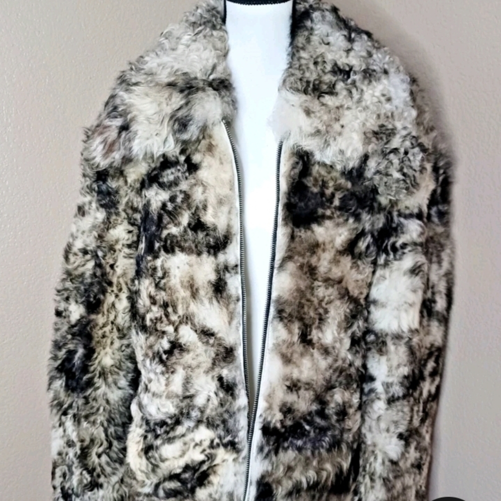 Shoreditch Ski Club Reversible Shearling Curly Sheep Lamb Skin Jacket